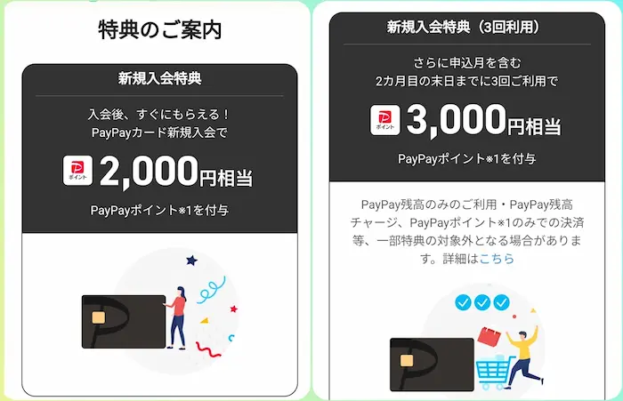 PayPayカード キャンペーンの特典