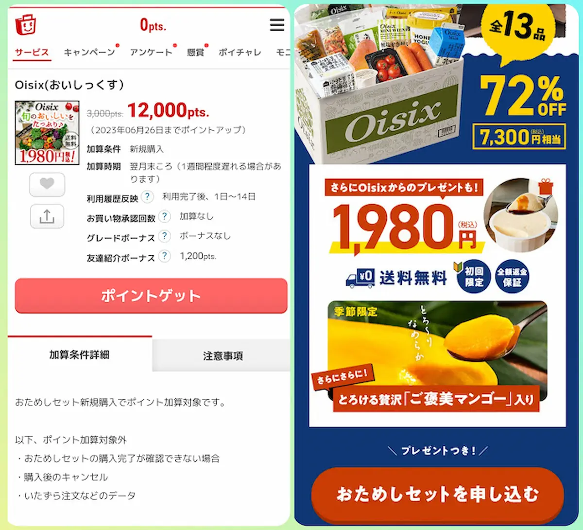 オイシックス (Oisix)のポイントサイト