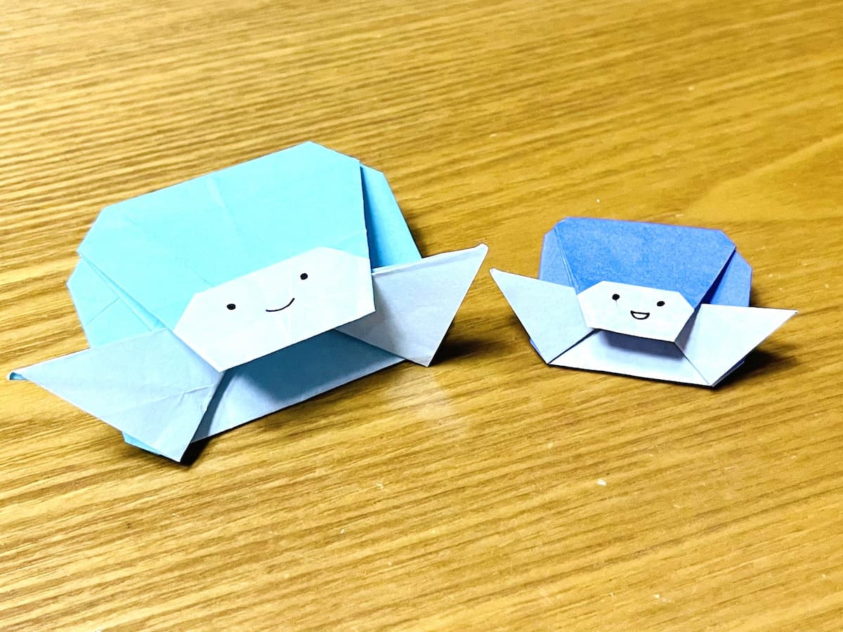 かわいい亀の折り紙　