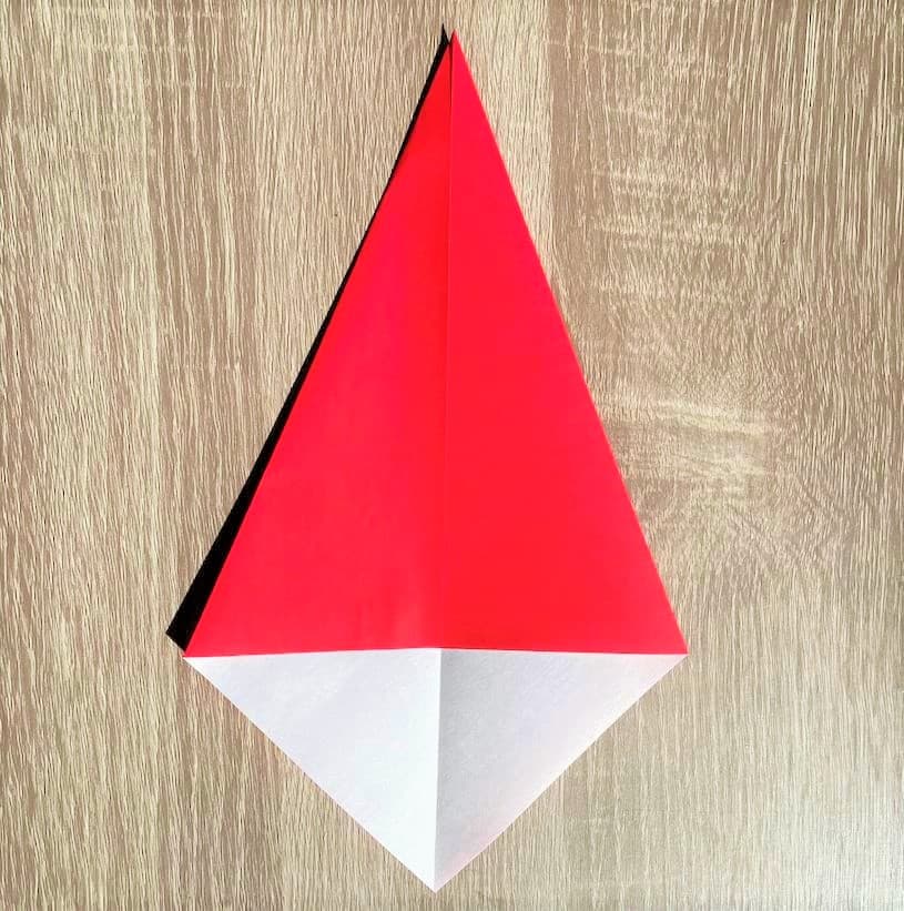 一枚で折るサンタの折り紙の折り図
