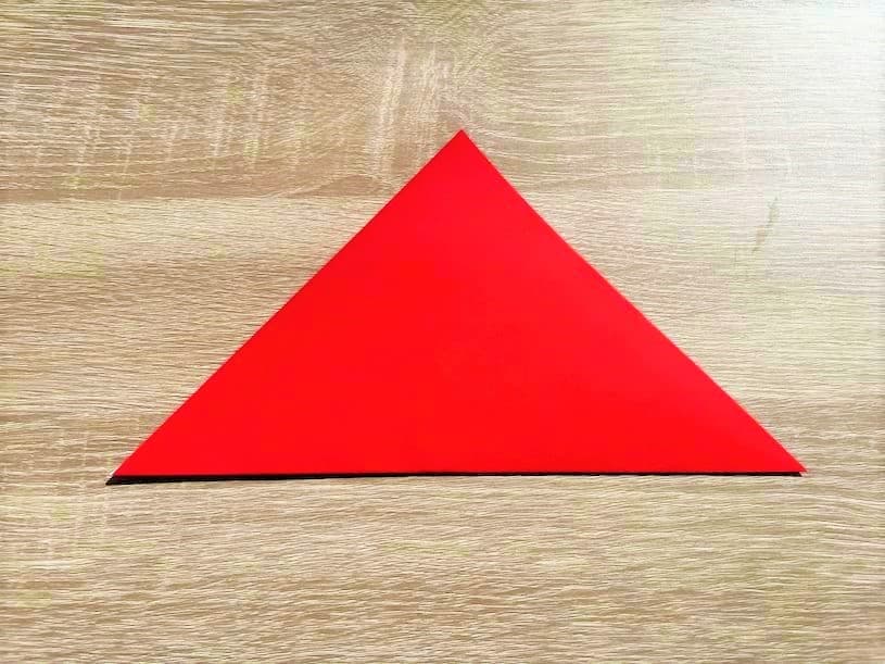 三角に折るサンタの折り図