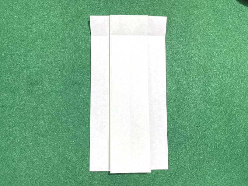 折り紙のハート猫の顔の折り線を確認
